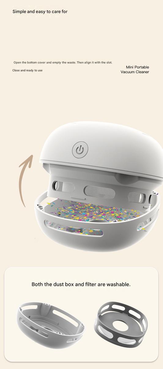 White Rechargeable Mini Desktop Vacuum Cleaner