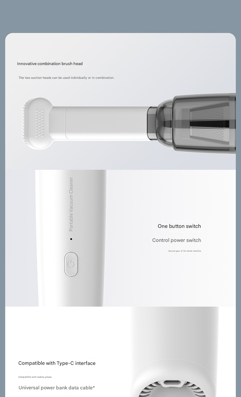 120W Strong Suction, Handheld Wireless, Lightweight 300g, Wet and Dry Use