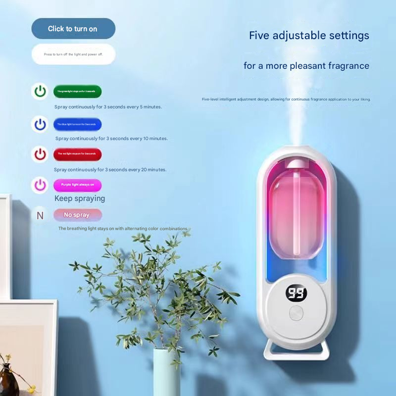 Ultrasonic Mist Air Freshener with LED Light and Wall Mount