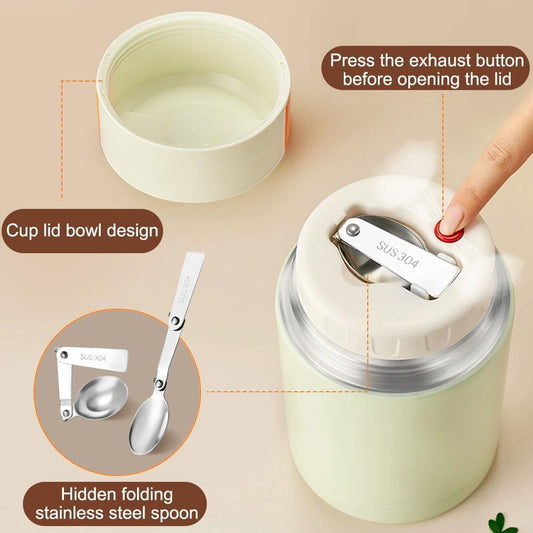 Go-Anywhere 800ml Stainless Steel Thermal Soup Outline Blue