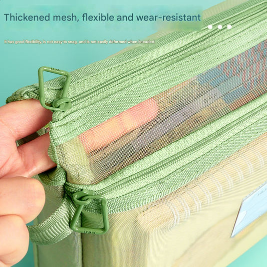 Orange Double Layer Mesh File Bag