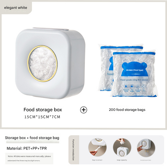 White Wall Mounted Plastic Wrap Dispenser Storage Box
