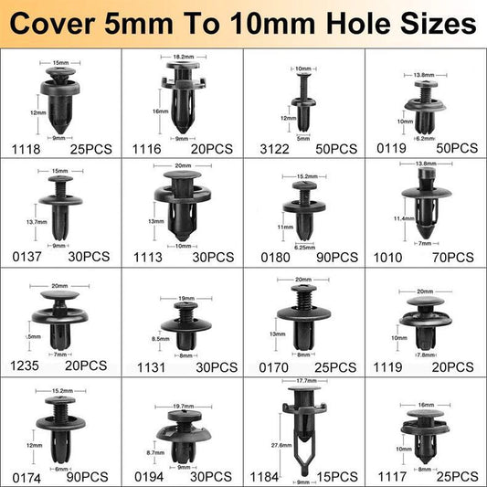 710-Piece Car Retainer Clip Kit with Removal Tools