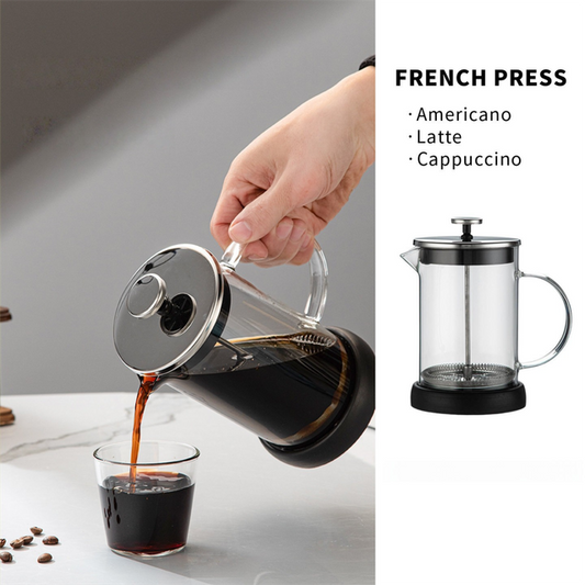 Cafetiere, Milk Frother & Tea Infuser Pot