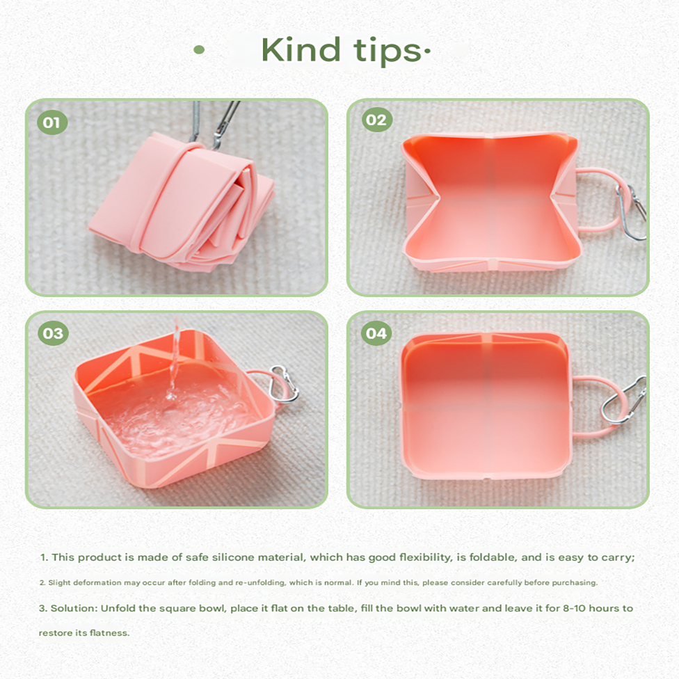 Green Foldable Outdoor Water & Food Dish for Dogs & Cats - Eco-Friendly for Walking, Hiking & Camping