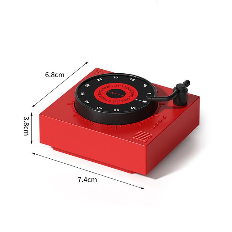 White Record Player Mechanical Pomodoro Timer
