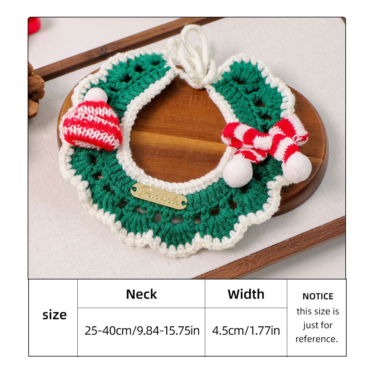 Christmas Pet Collar - Green Scarf & Hat
