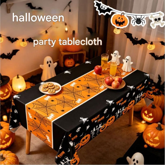 Halloween PEVA Tablecloth 3-Pack - Black - 274 x 137cm