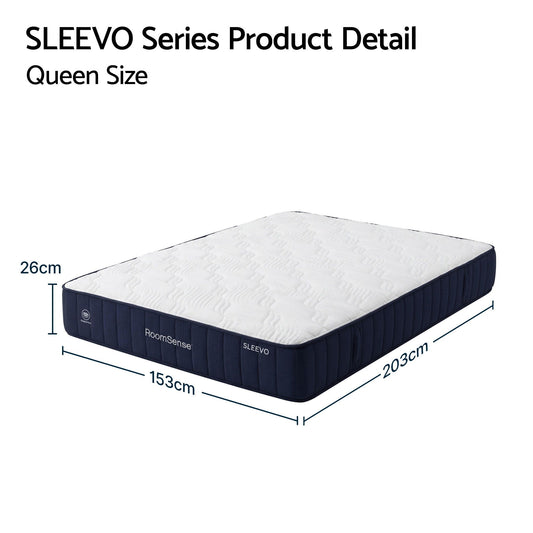RoomSense Queen 26cm Firm Pocket Spring Hybrid Mattress