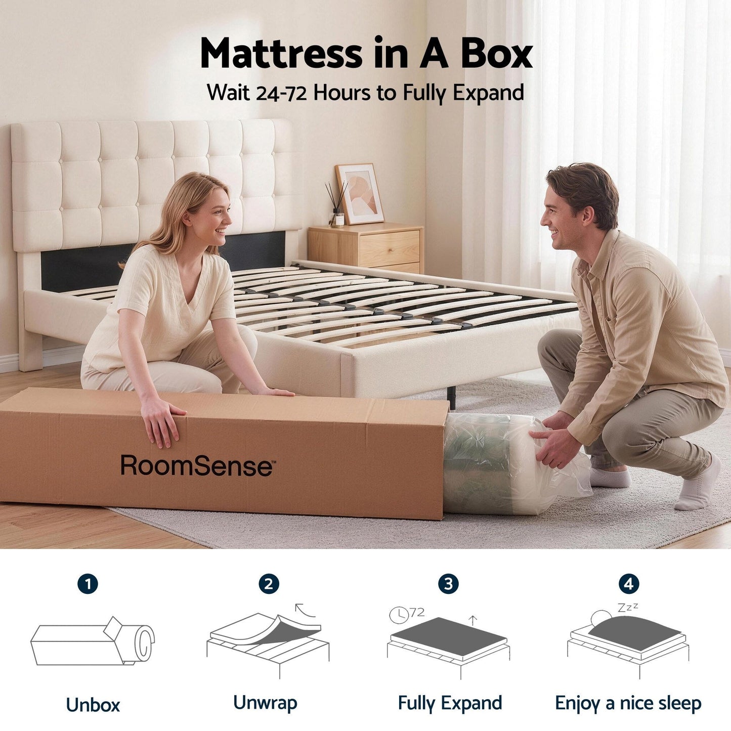 RoomSense Queen 26cm Firm Pocket Spring Hybrid Mattress