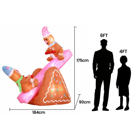 Jingle Jollys Inflatable Christmas Seesaw - 1.8m
