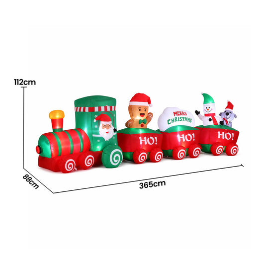 Jingle Jollys Inflatable Santa Train - 3.6m
