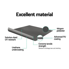 Instahut Side Awning Sun Shade Outdoor Blinds Retractable Screen 2X3M Grey