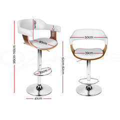 Artiss Wooden PU Leather Bar Stool