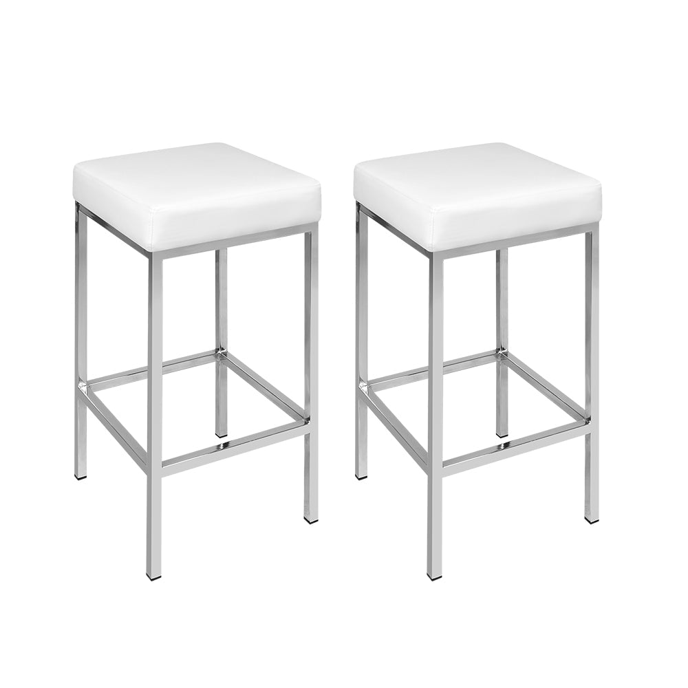 Artiss Set of 2 PU Leather Backless Bar Stools