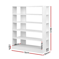 6-Tier Shoe Rack Cabinet - White
