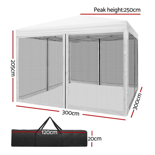 Instahut 3x3m White Pop Up Gazebo