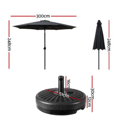 Outdoor Umbrella 3m Base Beach Pole