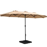 Outdoor Umbrella Beach Twin Base Stand Beige 4.57m