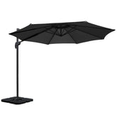 3m Outdoor Umbrella w/Base Cantilever Beach Roma 360 Degree Tilt Black
