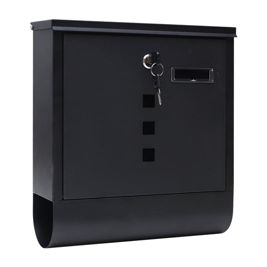 Letterbox Mailbox with Newspaper Holder Stylish Black Mailbox