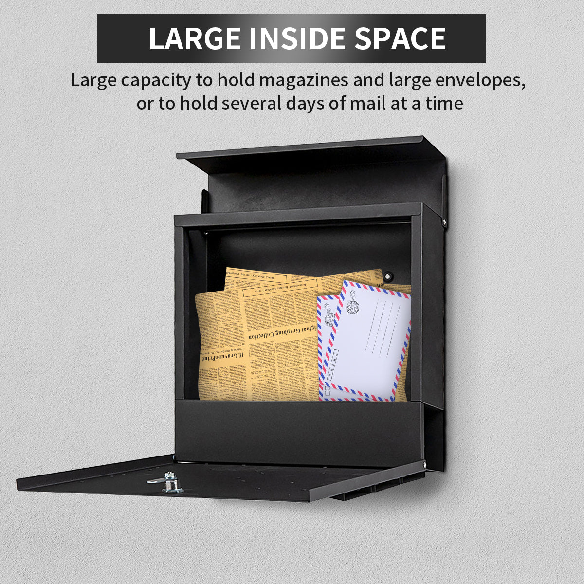 Wall Mounted Letterbox Key Lock Slash Mailbox