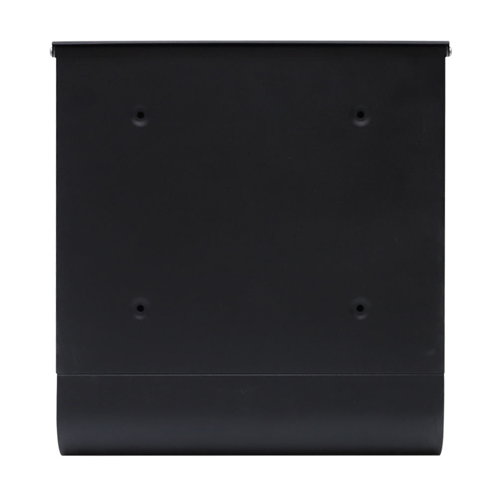 Black Letterbox with Newspaper Holder