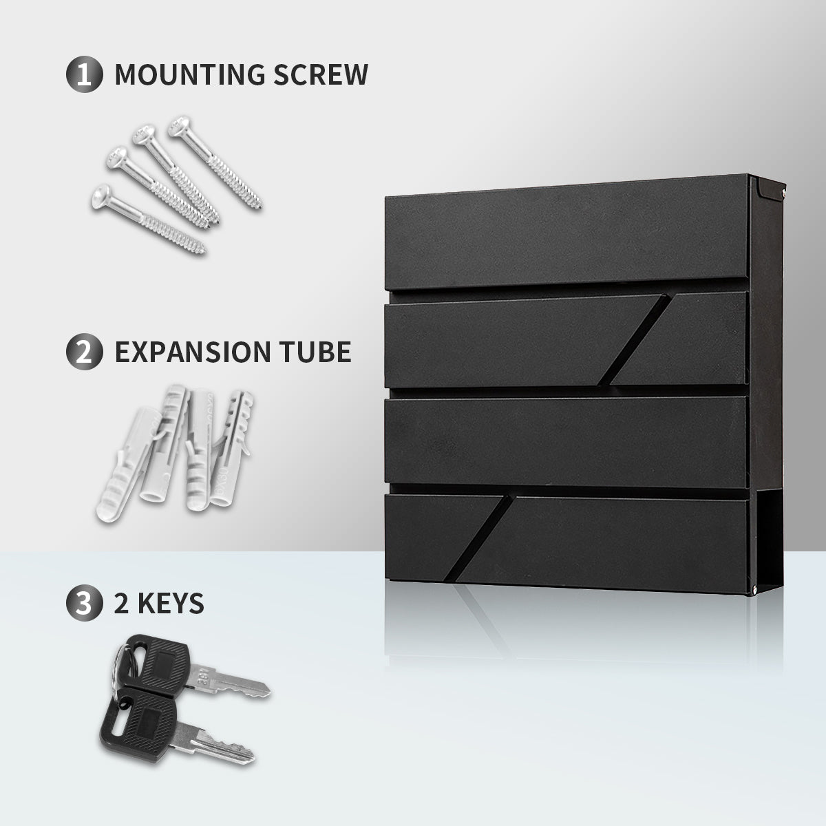 Wall Mounted Letterbox Key Lock Slash Mailbox