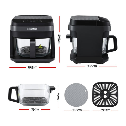Devanti 5.5L Air Fryer 1200W - Black