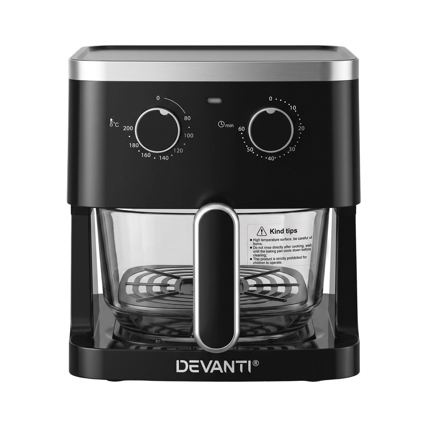 Devanti 4.5L Glass Air Fryer - Black