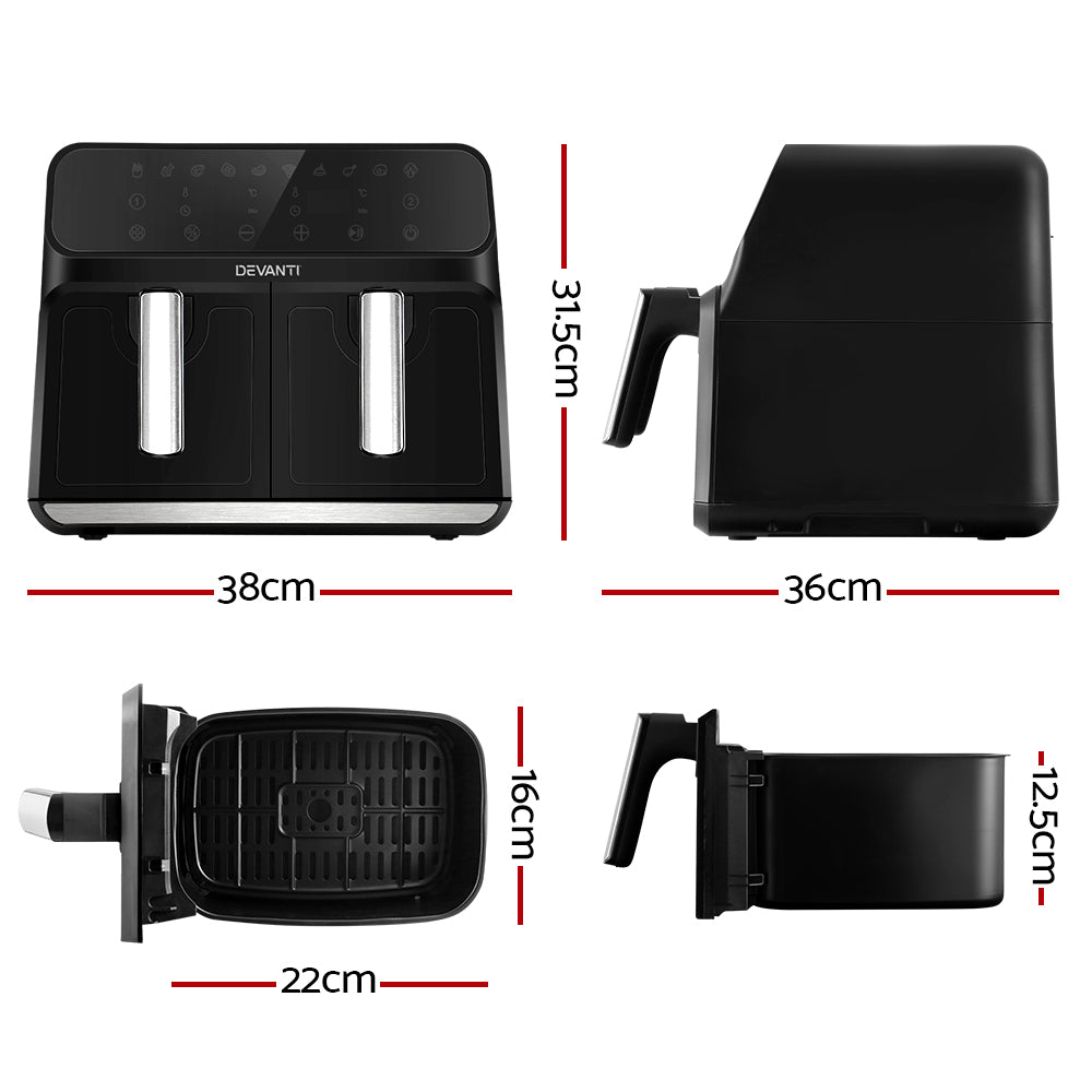 Devanti 8L Dual Zone Air Fryer