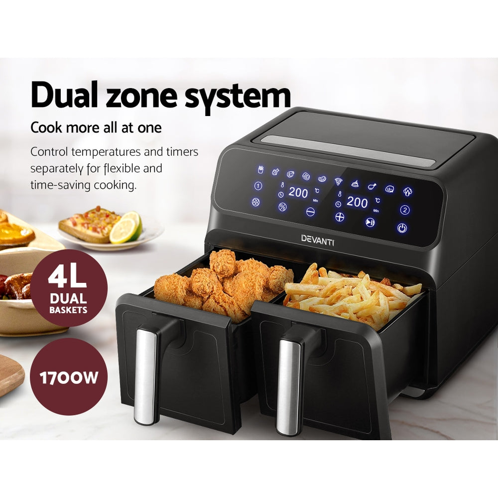 Devanti 8L Dual Zone Air Fryer