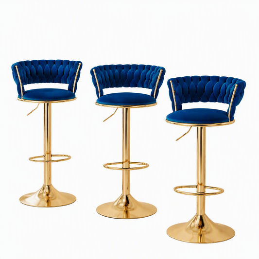 Artiss Vivien Bar Stools - 3 Pack - Navy