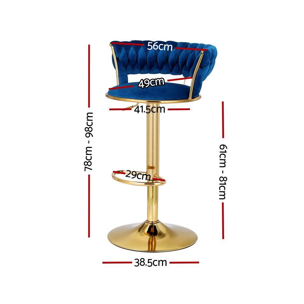 Artiss Vivien Bar Stools - 3 Pack - Navy