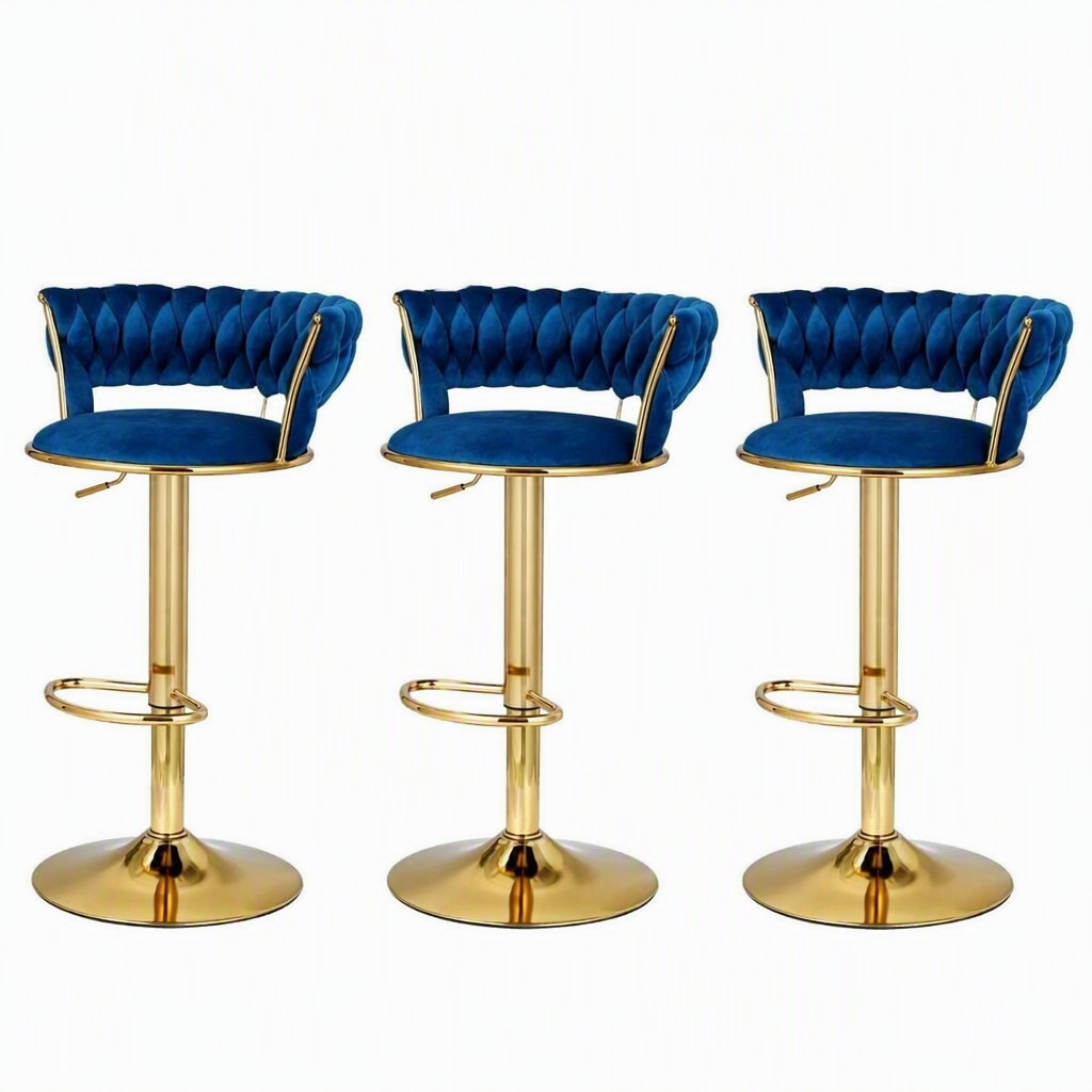 Artiss Vivien Bar Stools - 3 Pack - Navy