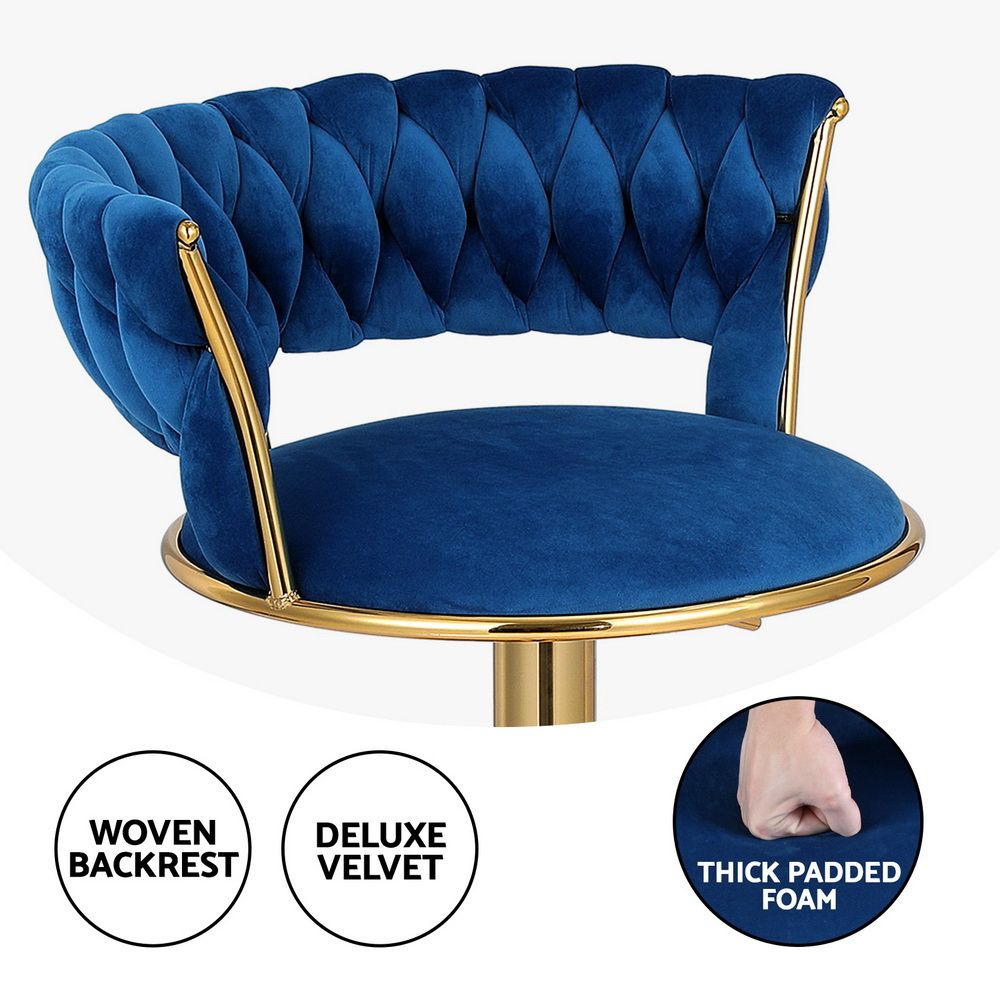 Artiss Vivien Bar Stools - 3 Pack - Navy
