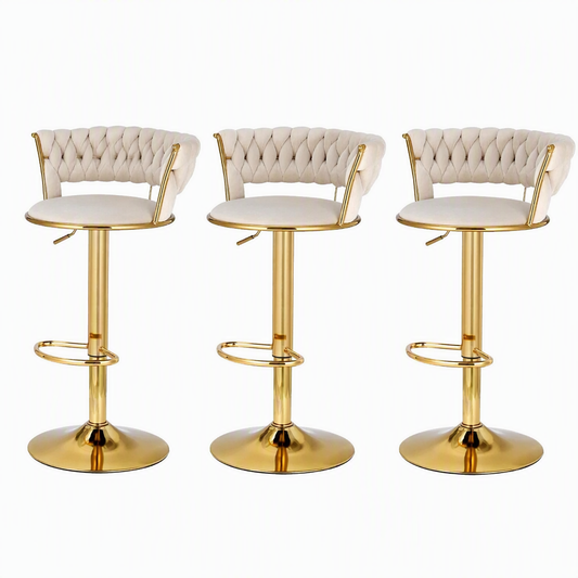 Artiss Vivien Bar Stools - 3 Pack - Ivory