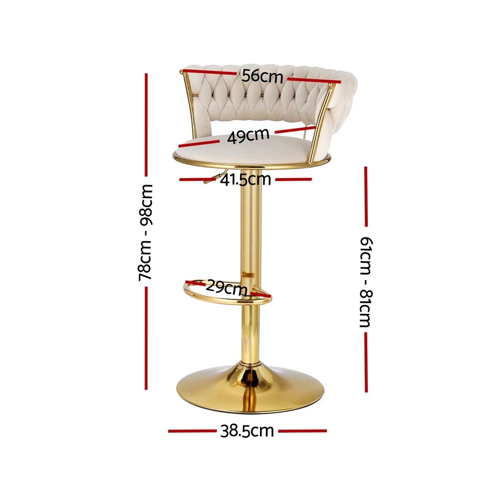 Artiss Vivien Bar Stools - 3 Pack - Ivory