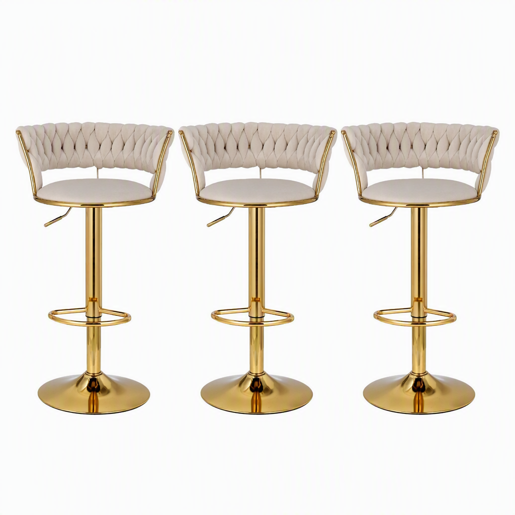 Artiss Vivien Bar Stools - 3 Pack - Ivory