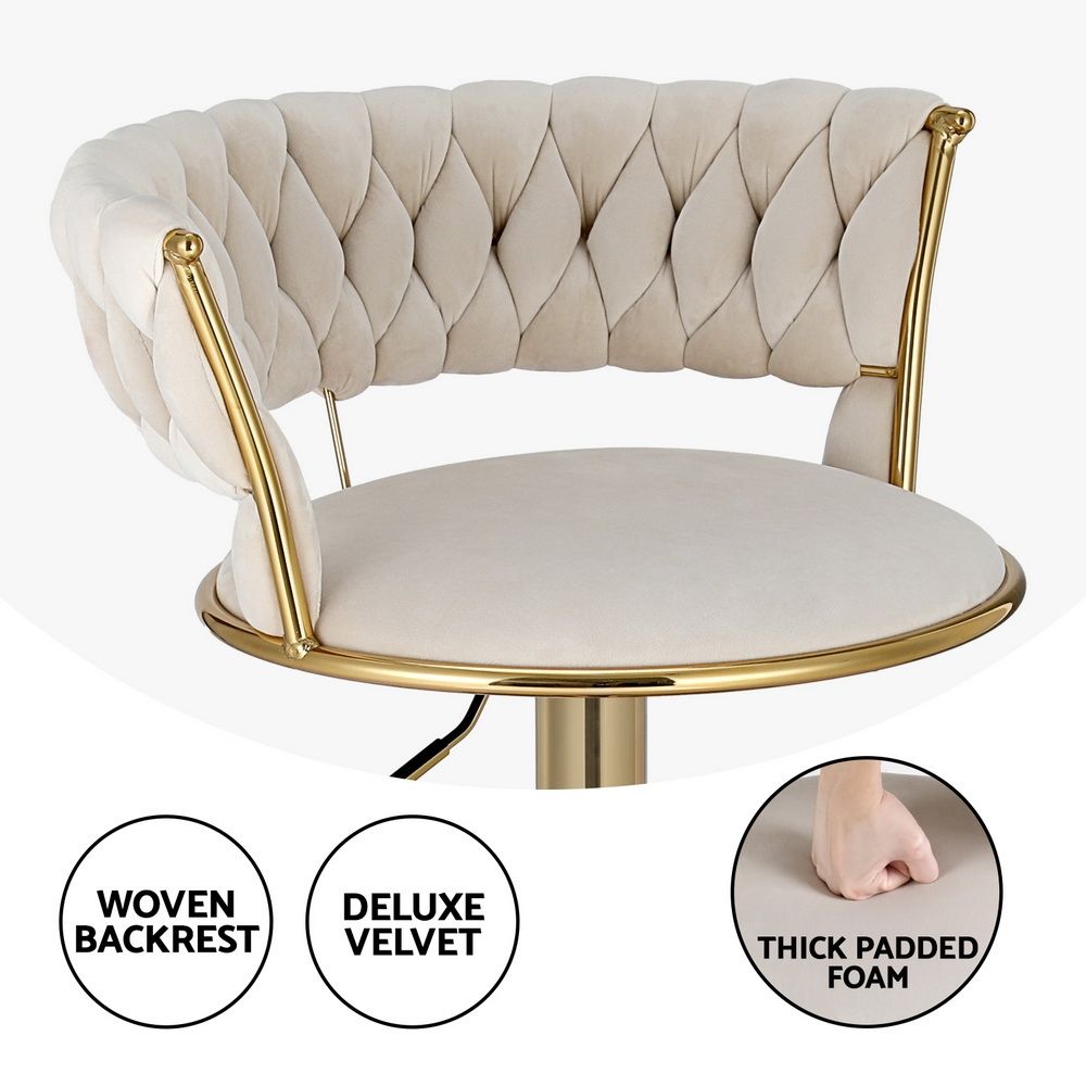 Artiss Vivien Bar Stools - 3 Pack - Ivory