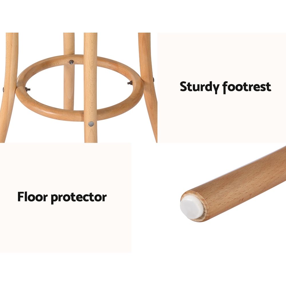 Artiss Apri Bar Stools - 3 Pack - Rattan Pine