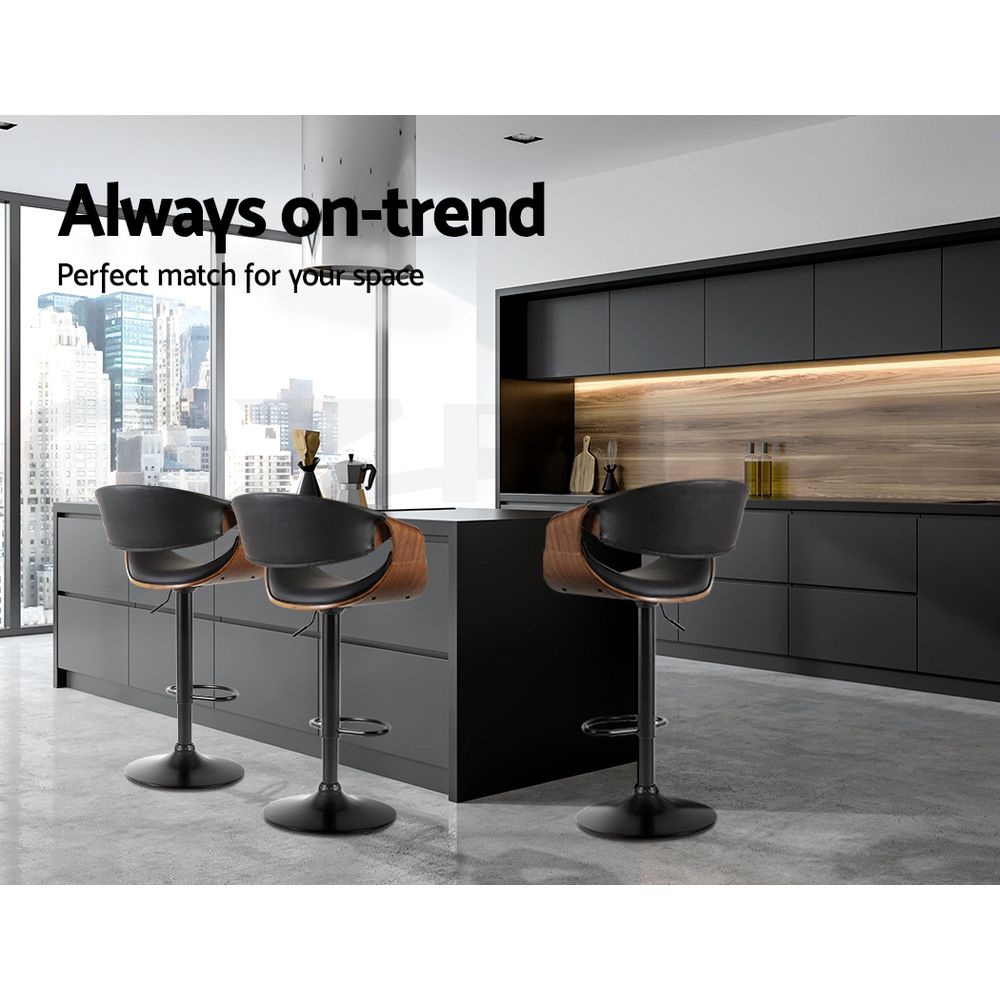 Artiss Ambrus Bar Stools - 3 Pack - Black