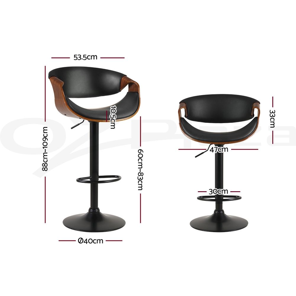 Artiss Ambrus Bar Stools - 3 Pack - Black