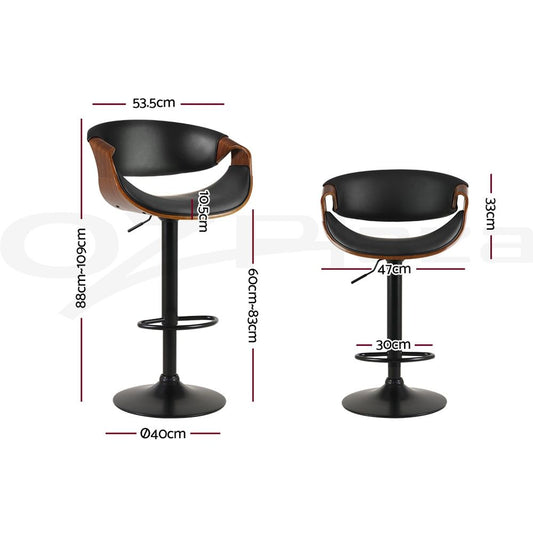 Artiss Ambrus Bar Stools - 3 Pack - Black