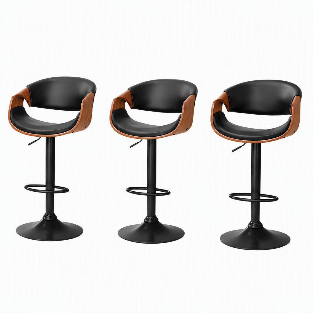Artiss Ambrus Bar Stools - 3 Pack - Black