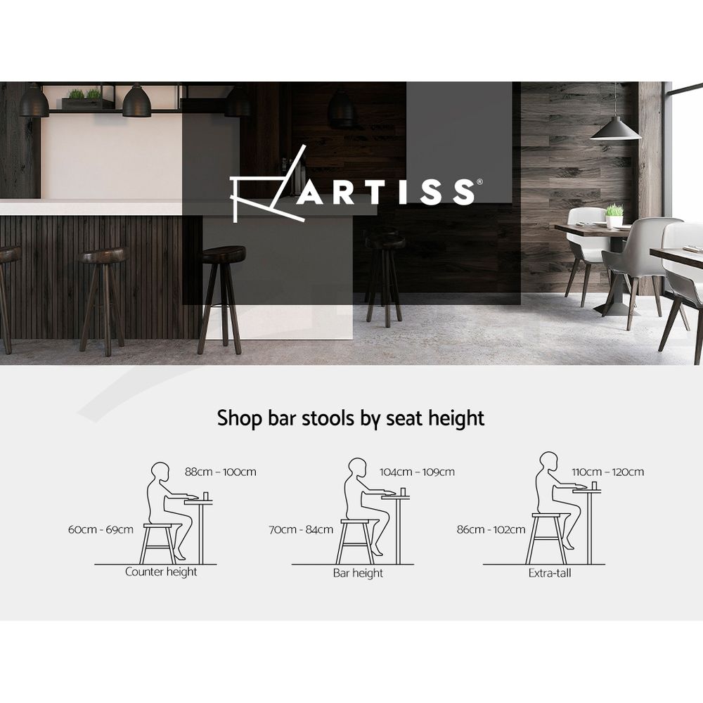 Artiss Ambrus Bar Stools - 3 Pack - Black
