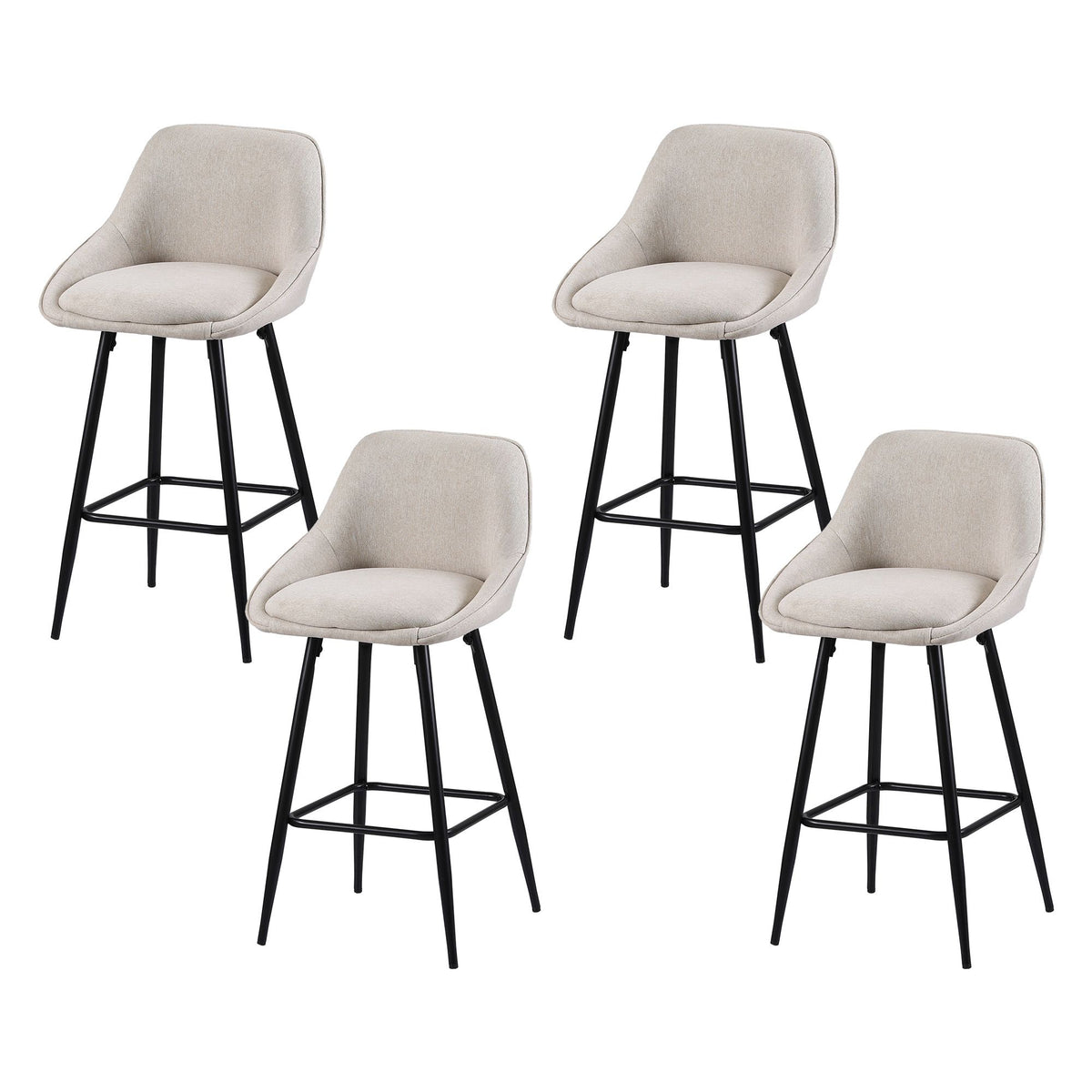 Artiss Linen Bar Stools 60cm Beige Set of 4