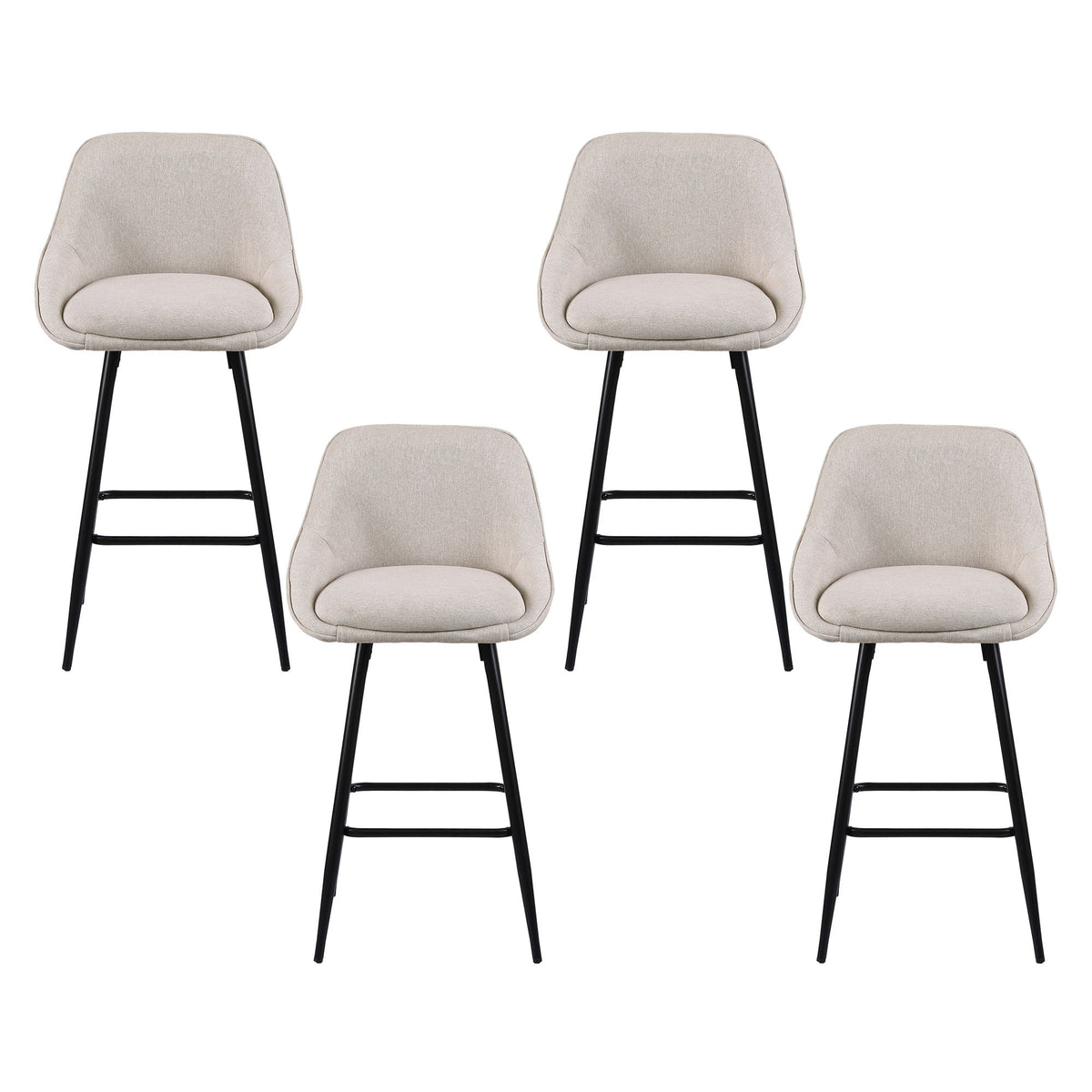 Artiss Linen Bar Stools 60cm Beige Set of 4