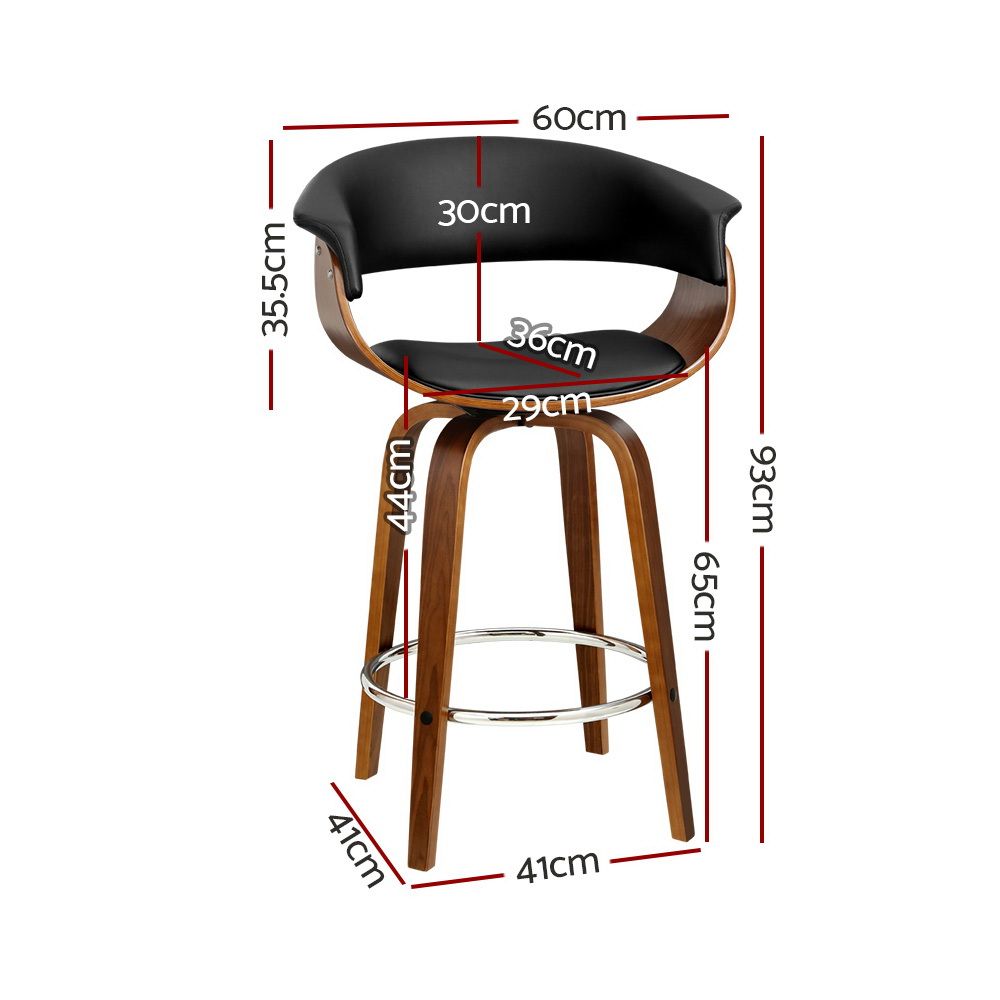 Artiss Cassius Bar Stools - 3 Pack - Black