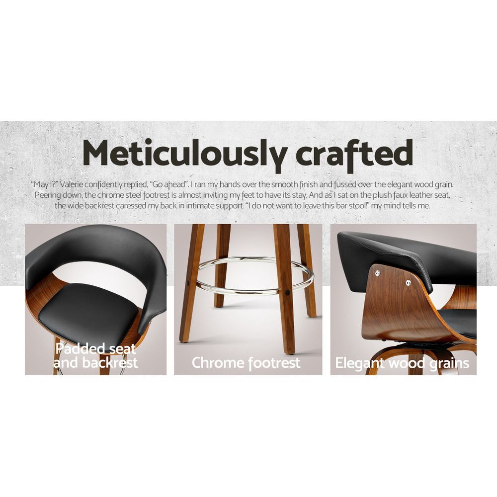 Artiss Cassius Bar Stools - 3 Pack - Black